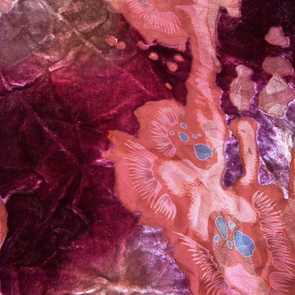 Burn Out Velvet Pullover Top Burgundy Deep Mauve Pink Long Sleeve Womens 16 - Picture 4 of 11